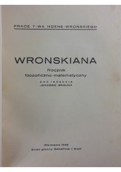 Wronskiana, 1939r.