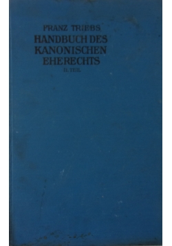 Handbuch Des  kanonischen eherechts