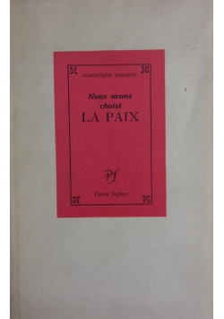 Nous avons choisi la paix, 1948r.