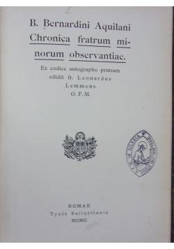 Chronica fratrum minorum observantiae, 1902 r.