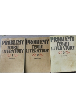 Problemy teorii literatury Tom I do III