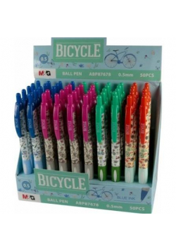 Długopis aut. Bicycle Me 0,5mm nieb.mix (50szt)M&G