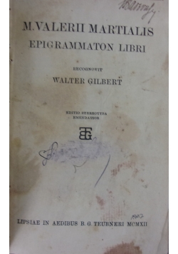 Epigrammaton libri, 1912 r.