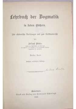 Lehrbuch der Dogmatik,1916r.