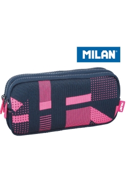 Piórnik Milan 3-komorowy KNIT róż