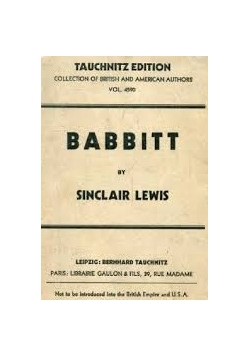 Babbit by Sinclair Lewis, 1930r.
