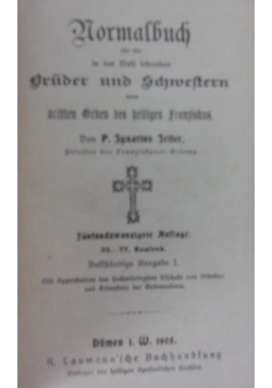 Normalbuch fur die in der Welt lebenden, 1905 r.