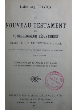 Le Nouveau Testament 1921 r.