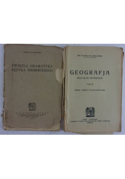Zwięzła gramatyka języka niemieckiego/Geografja dla klas wyższych, tom III, ok.1924 r.