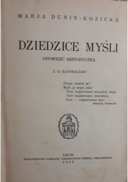 Przeorane szlaki Dziedzice myśli 1930 r.