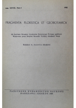 Fragmenta Floristica et Geobotanica Ann. XXVIII Pars 4