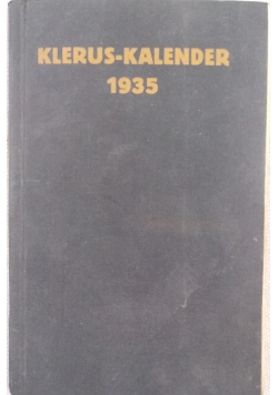 Klerus - Kalender, 1935 r.