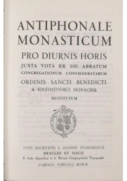 Antiphonale Monasticum Pro Diurnis Horis, ok. 1934 r.