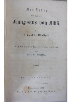 Das Leben der heiligen franziskus von allioli, 1855r.
