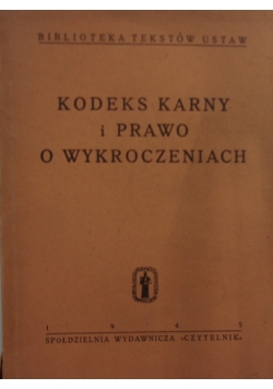 Kodeks karny i prawo o wykroczeniach , 1945 r.