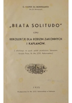 Beata solitudo, 1935