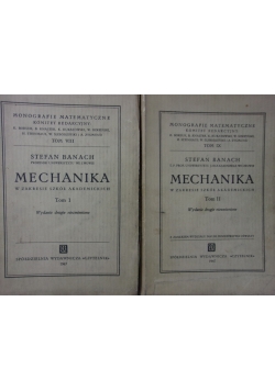 Mechanika, tom I i II 1947 r.