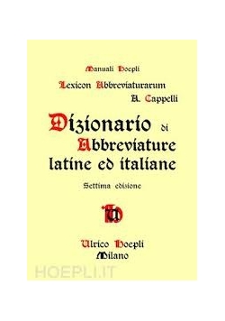 Dizionario di Abbreviature latine ed Italizne