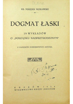 Dogmat łaski  1924r
