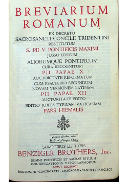 Breviarium Romanum Pars Hiemalis 1946 r.