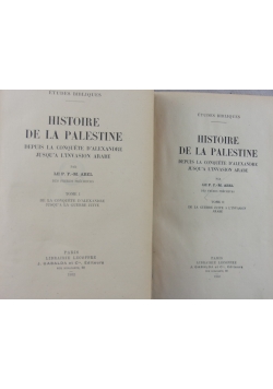 Histoire de la Palestine ,Tom I i II