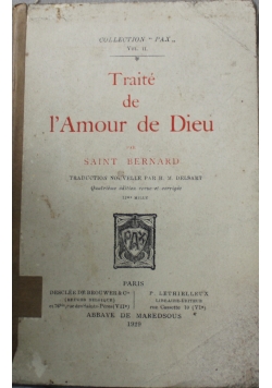 Traite de l Amour de Dieu 1929 r