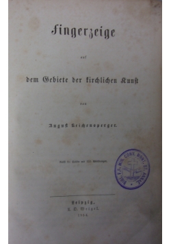 Fingerzeige, 1854 r..