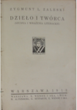 Dzieło i twórca, 1913 r.