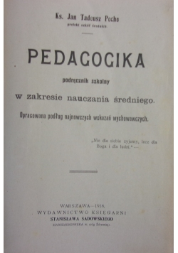 Pedagogika, 1918r.