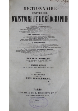Dictionnaire Universel dHistoire et de Geographie 1849 r.