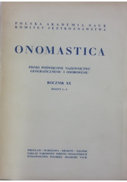 Onomastica Rocznik XX, Zeszyt 1-2