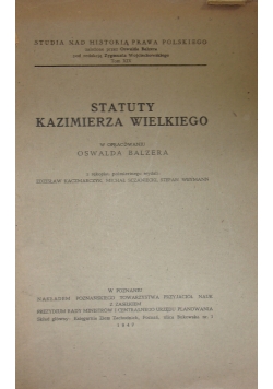 Statuty Kazimierza Wielkiego, 1947 r.