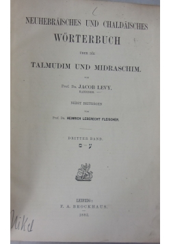 Neuhebebraisches und chaldaissches worterbuch  1883 r.