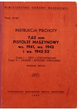 Instrukcja piechoty Pistolet maszynowy wydanie III