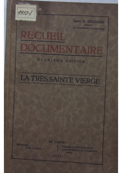Recueil documentaire Le sacre cceur 1927 r