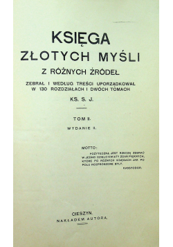 Księga złotych myśli Tom II ok 1931r