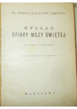 Wykład Ofiary Mszy Świętej 1933 r.