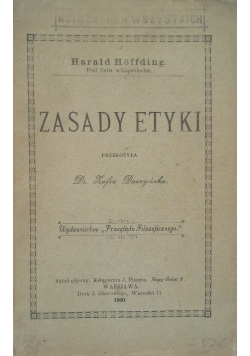 Zasady etyki, 1900 r.