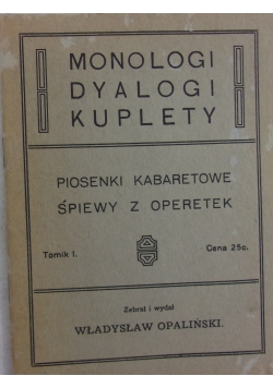 Monologi Dyalogi Kuplety, 1914r.