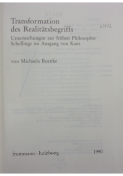 Transformation des Realitatsbegriffs