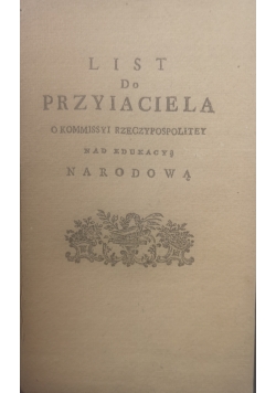 List do przyjaciela, 1773 r.